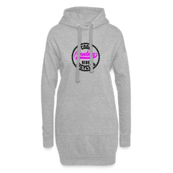 Des mamies cool font du vélo - Sweat-shirt à capuche long Femme - gris chiné - Devant