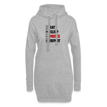 Essen schlafen Moped wiederholen - Hoodie-Kleid - Grau meliert - Vorne
