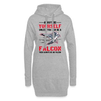 Soyez toujours vous-même Faucon Falknerei Falke - Sweat-shirt à capuche long Femme - gris chiné - Devant