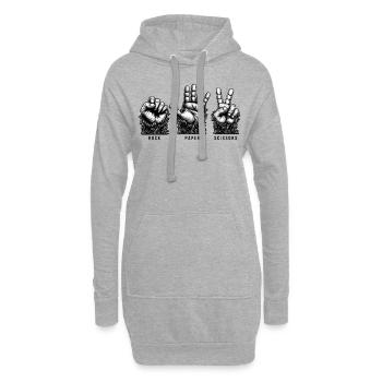Rock Paper Scissors - Hoodie-Kleid - Grau meliert - Vorne