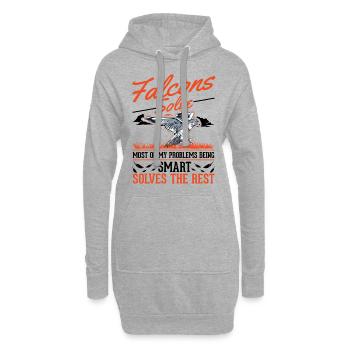Falke Falkner Turmfalke Falknerei Falkner - Hoodie-Kleid - Grau meliert - Vorne