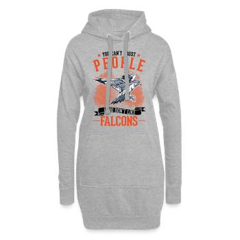 Cadeau de faucon, élevage de faucon, éleveur de faucon, fauconnier - Sweat-shirt à capuche long Femme - gris chiné - Devant