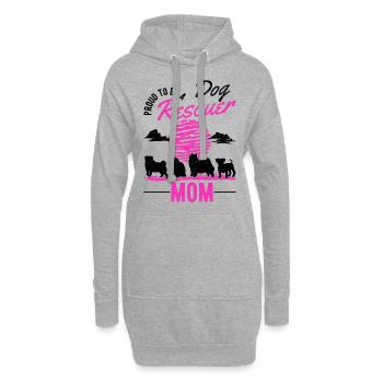 Chien de sauvetage Chien de rue - Sweat-shirt à capuche long Femme - gris chiné - Devant