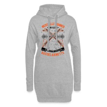 Bassklarinette Geschenk Bassklarinettist - Hoodie-Kleid - Grau meliert - Vorne