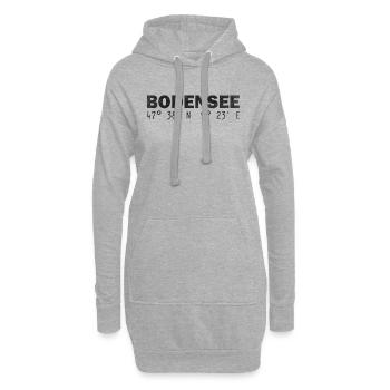Bodensee Koordinaten - Hoodie-Kleid - Grau meliert - Vorne
