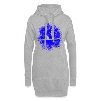 Stand Up Paddle avec chien - Sweat-shirt à capuche long Femme - gris chiné - Devant