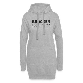 Brocken Koordinaten GPS - Hoodie-Kleid - Grau meliert - Vorne