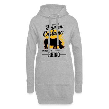 Nashorn Kostüm Halloween - Hoodie-Kleid - Grau meliert - Vorne