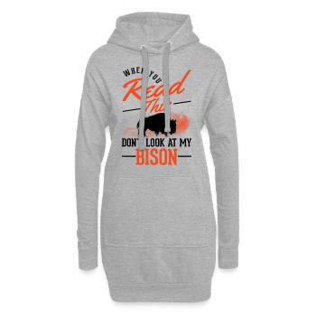 Buffle Cadeau Bison Buffallo Buffle d’eau - Sweat-shirt à capuche long Femme - gris chiné - Devant