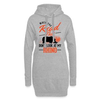 Nashorn Geschenk Rhino Rhinozeros - Hoodie-Kleid - Grau meliert - Vorne