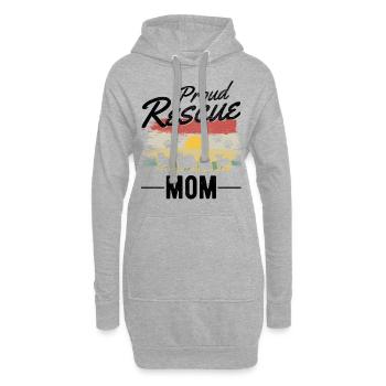 Chien de sauvetage maman chien de rue - Sweat-shirt à capuche long Femme - gris chiné - Devant