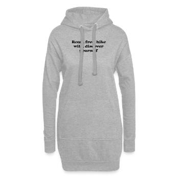 Wandern - Roam free, hike wild, discover yourself - Hoodie-Kleid - Grau meliert - Vorne