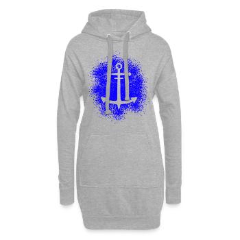 Anker – Symbol für Freiheit und Meer - Hoodie-Kleid - Grau meliert - Vorne