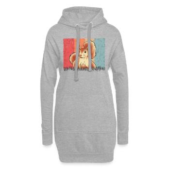 Eichhörnchen Retro Squirrel - Hoodie-Kleid - Grau meliert - Vorne