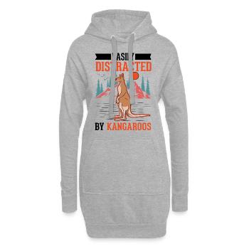 Easily distracted by Kangaroos Känguru - Hoodie-Kleid - Grau meliert - Vorne