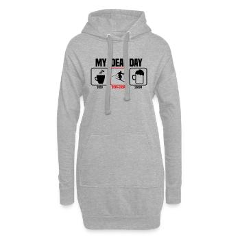 Mon skieur d’une journée parfait - Sweat-shirt à capuche long Femme - gris chiné - Devant