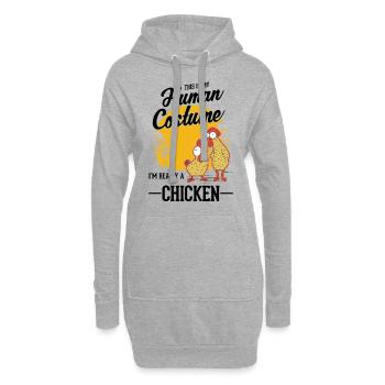 Hühner Kostüm Huhn Halloween Landwirt - Hoodie-Kleid - Grau meliert - Vorne