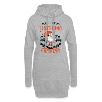 Poulets, Agriculteur, Poulet, Agriculteur, Poulet - Sweat-shirt à capuche long Femme - gris chiné - Devant