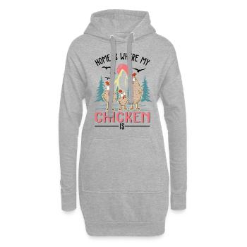 Poulets Home Farmer Poulet - Sweat-shirt à capuche long Femme - gris chiné - Devant
