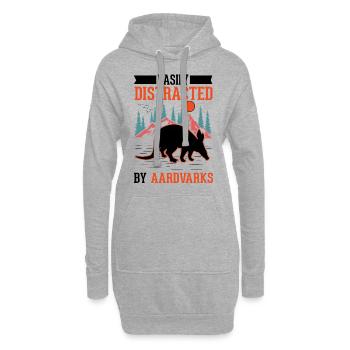 Easily distracted by Aardvarks Erdferkel - Hoodie-Kleid - Grau meliert - Vorne