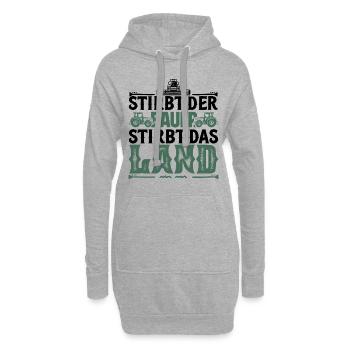 Wenn der Bauer stirbt, stirbt das Land, Bauerndemo - Hoodie-Kleid - Grau meliert - Vorne