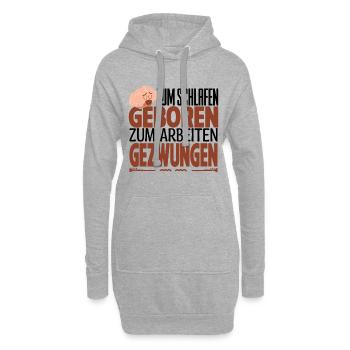 Faultier Zum Schlafen Geboren Arbeiten Gezwungen - Hoodie-Kleid - Grau meliert - Vorne