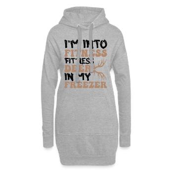 I'm Into Fitness Fit'ness Deer In My Freezer Funny - Sweat-shirt à capuche long Femme - gris chiné - Devant