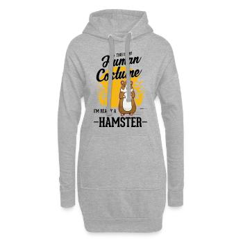 Hamster Kostüm Hamsterrad Goldhamster - Hoodie-Kleid - Grau meliert - Vorne