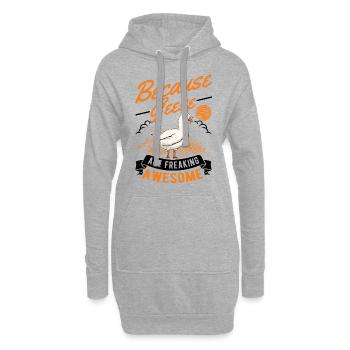 Because Geese are freaking awesome Gans - Hoodie-Kleid - Grau meliert - Vorne