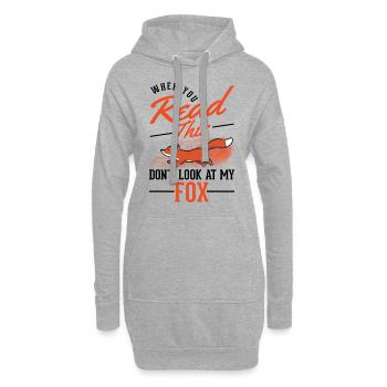 Cadeau de renard Renard roux - Sweat-shirt à capuche long Femme - gris chiné - Devant