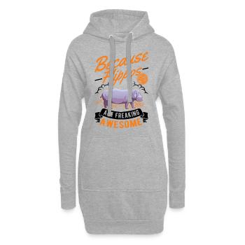 Hippopotame cadeau hippopotame hippopotame - Sweat-shirt à capuche long Femme - gris chiné - Devant
