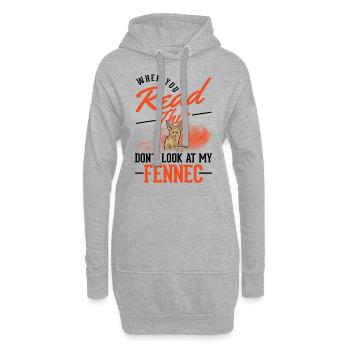 Fennec cadeau renard du désert Fennec - Sweat-shirt à capuche long Femme - gris chiné - Devant