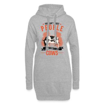 Éleveur de vaches Éleveur de bovins Vaches agricultrices - Sweat-shirt à capuche long Femme - gris chiné - Devant
