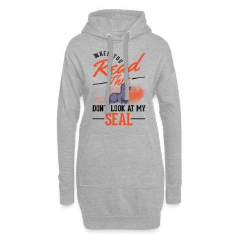 Robbe Geschenk Seehund Seelöwe - Hoodie-Kleid - Grau meliert - Vorne