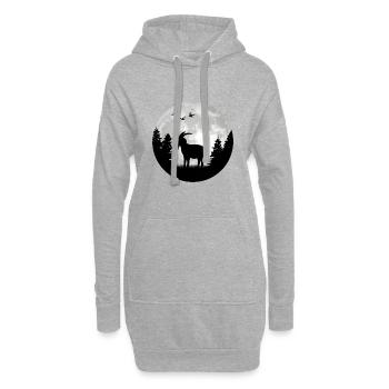 Ziegen Mond Ziegenwirt Ziege - Hoodie-Kleid - Grau meliert - Vorne