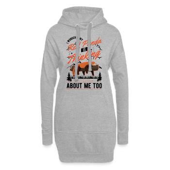 Cadeau Panda roux Panda roux - Sweat-shirt à capuche long Femme - gris chiné - Devant