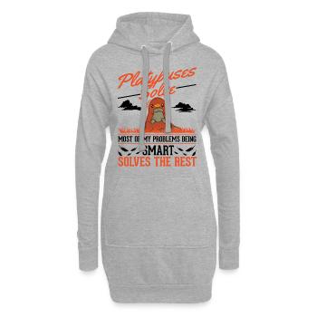 Ornithorynque idée cadeau ornithorynque - Sweat-shirt à capuche long Femme - gris chiné - Devant