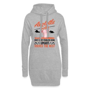 Axolotl cadeau armé amphibien - Sweat-shirt à capuche long Femme - gris chiné - Devant