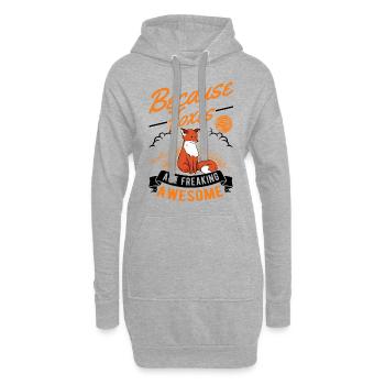 Renard Cadeau Renard Rouge - Sweat-shirt à capuche long Femme - gris chiné - Devant