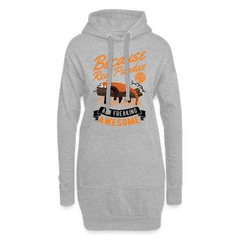 Panda roux Cadeau Panda roux - Sweat-shirt à capuche long Femme - gris chiné - Devant
