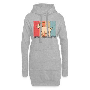 Chèvres Retro Goat Host Vintage Goat - Sweat-shirt à capuche long Femme - gris chiné - Devant