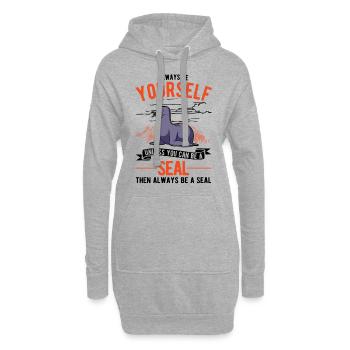 Cadeau de phoque Lion de mer Lion de mer de phoque - Sweat-shirt à capuche long Femme - gris chiné - Devant