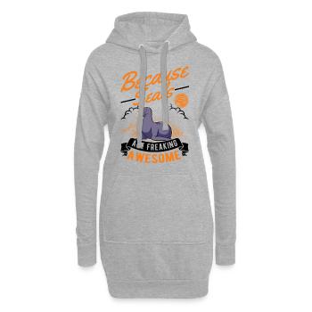 Robbe Geschenk Seehund Seelöwe - Hoodie-Kleid - Grau meliert - Vorne