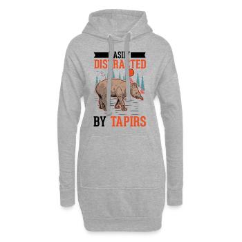 Easily distracted by Tapirs - Hoodie-Kleid - Grau meliert - Vorne