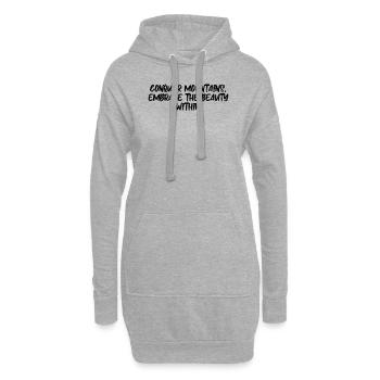 Randonnée - Partez à la conquête des montagnes, embrassez la beauté - Sweat-shirt à capuche long Femme - gris chiné - Devant