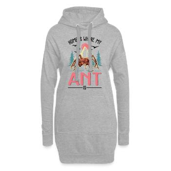 La maison, c’est là où sont mes fourmis - Sweat-shirt à capuche long Femme - gris chiné - Devant