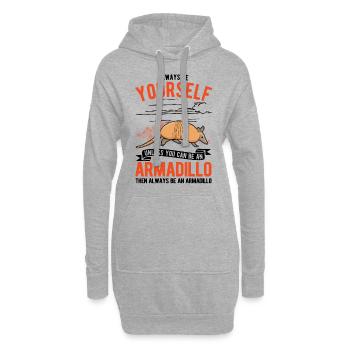 Always be yourself Armadillo Gürteltier - Hoodie Dress - heather grey - Front