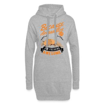 Parce que les tatous sont des tatous vraiment géniaux - Sweat-shirt à capuche long Femme - gris chiné - Devant