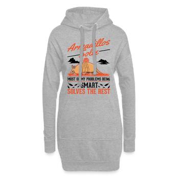 Tatou cadeau tatou - Sweat-shirt à capuche long Femme - gris chiné - Devant
