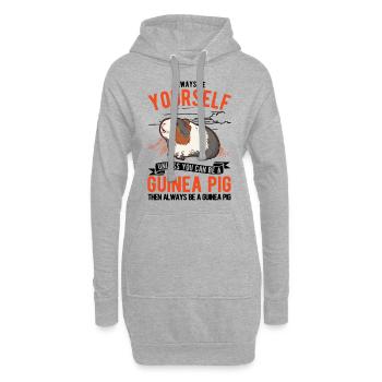 Cochon d’Inde cadeau cochon d’Inde - Sweat-shirt à capuche long Femme - gris chiné - Devant